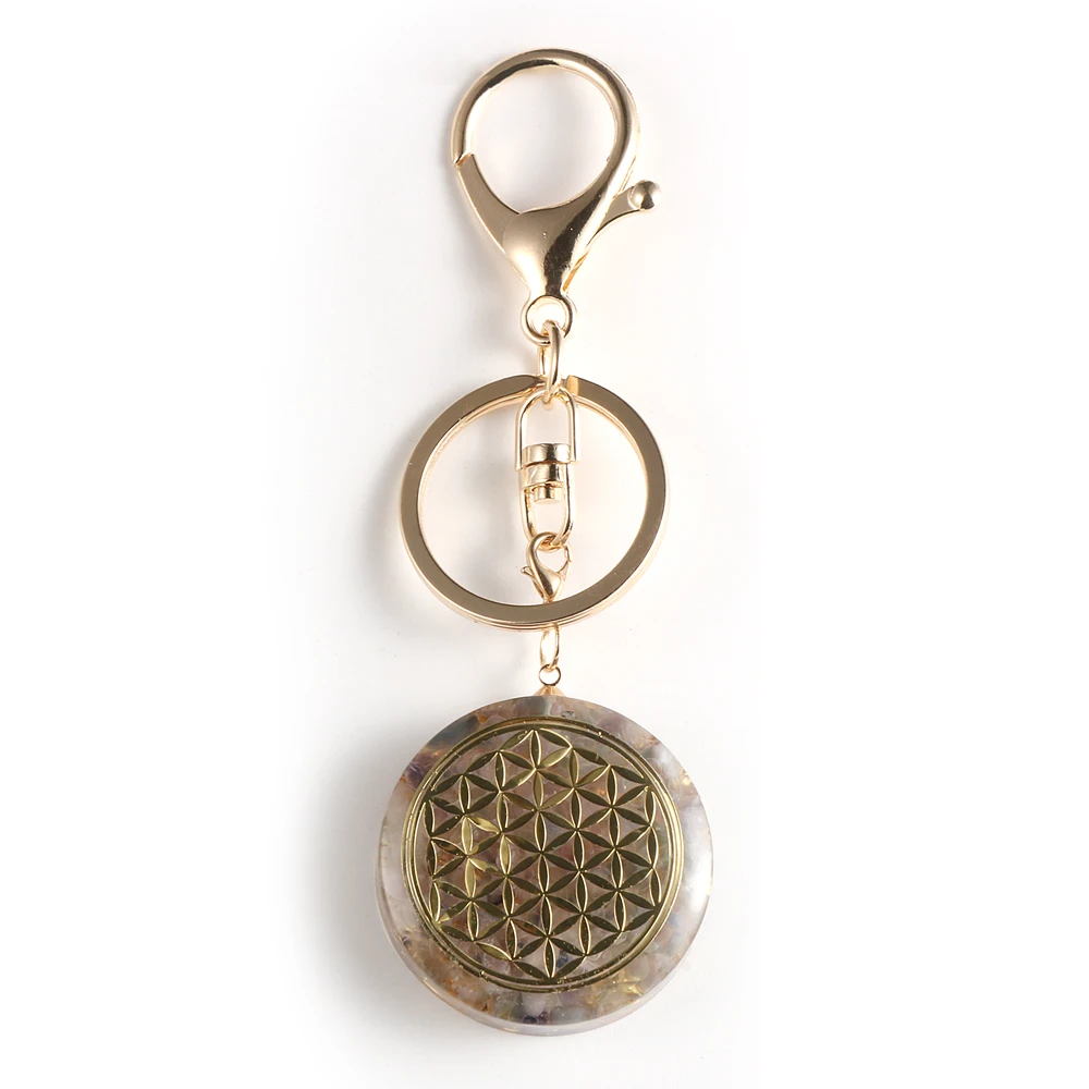 Colorful Fluorite Natural Chips Stone Orgone Key Rings Flower of Life Pendant Orgonite Energy Amulet Divination Keychain Jewelry
Colorful Fluorite Natural Chips Stone Orgone Key Rings Flower of Life Pendant Orgonite Energy Amulet Divination Keychain Jewelry