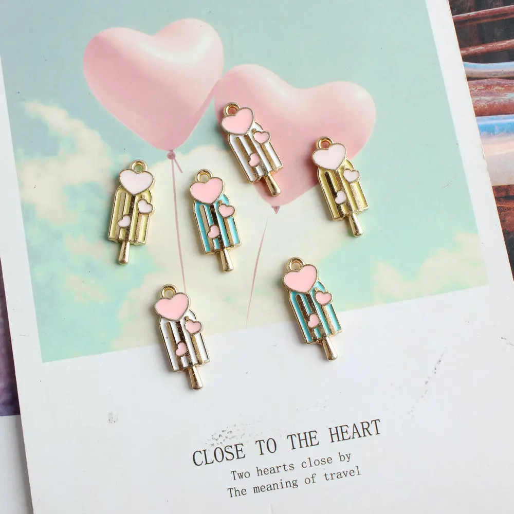 9x22MM 60Pcs Glazing KC Gold Color Alloy Heart Ice Cream Pendants Jewelry Charms Findings Fittings Accessoires
9x22MM 60Pcs Glazing KC Gold Color Alloy Heart Ice Cream Pendants Jewelry Charms Findings Fittings Accessoires