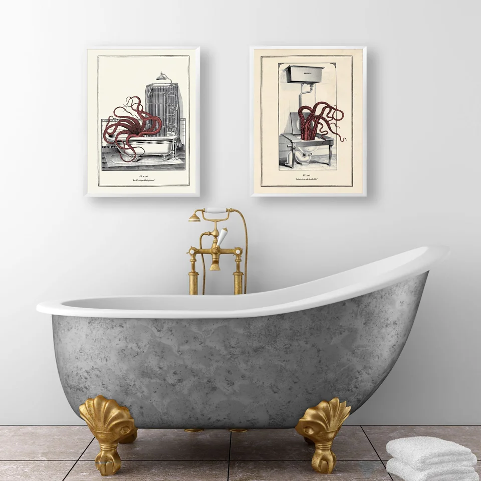 Art Print Wallpaper Frame Painting Vintage Octopus Toilet Wardrobe Poster Retro Gothic Bathroom Accessories Home Decor
Art Print Wallpaper Frame Painting Vintage Octopus Toilet Wardrobe Poster Retro Gothic Bathroom Accessories Home Decor