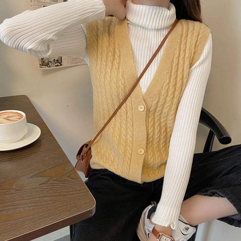 Lucyever Sweater Women Cardigan Vest Fashion Autumn Single Breasted V Neck Warm Waistcoat Casual Harajuku Sleeveless Chic Coat
Lucyever Sweater Women Cardigan Vest Fashion Autumn Single Breasted V Neck Warm Waistcoat Casual Harajuku Sleeveless Chic Coat