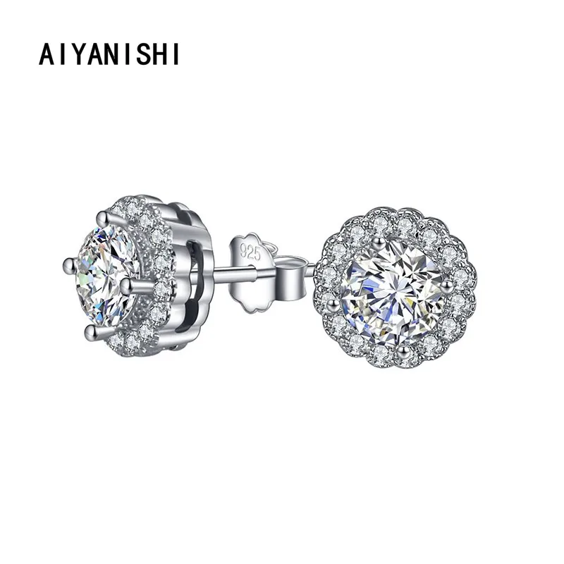 AIYANISHI Fashion 925 Sterling Silver Stud Earrings Halo Round Silver Stud Earrings for Women Wedding Engagement Party Gifts
AIYANISHI Fashion 925 Sterling Silver Stud Earrings Halo Round Silver Stud Earrings for Women Wedding Engagement Party Gifts