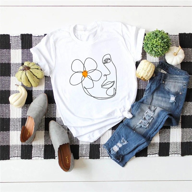face abstract simple Women t shirt LCasual women's fashion tees Art casual Vintage Ulzzang ins Harajuku T-shirt
face abstract simple Women t shirt LCasual women's fashion tees Art casual Vintage Ulzzang ins Harajuku T-shirt