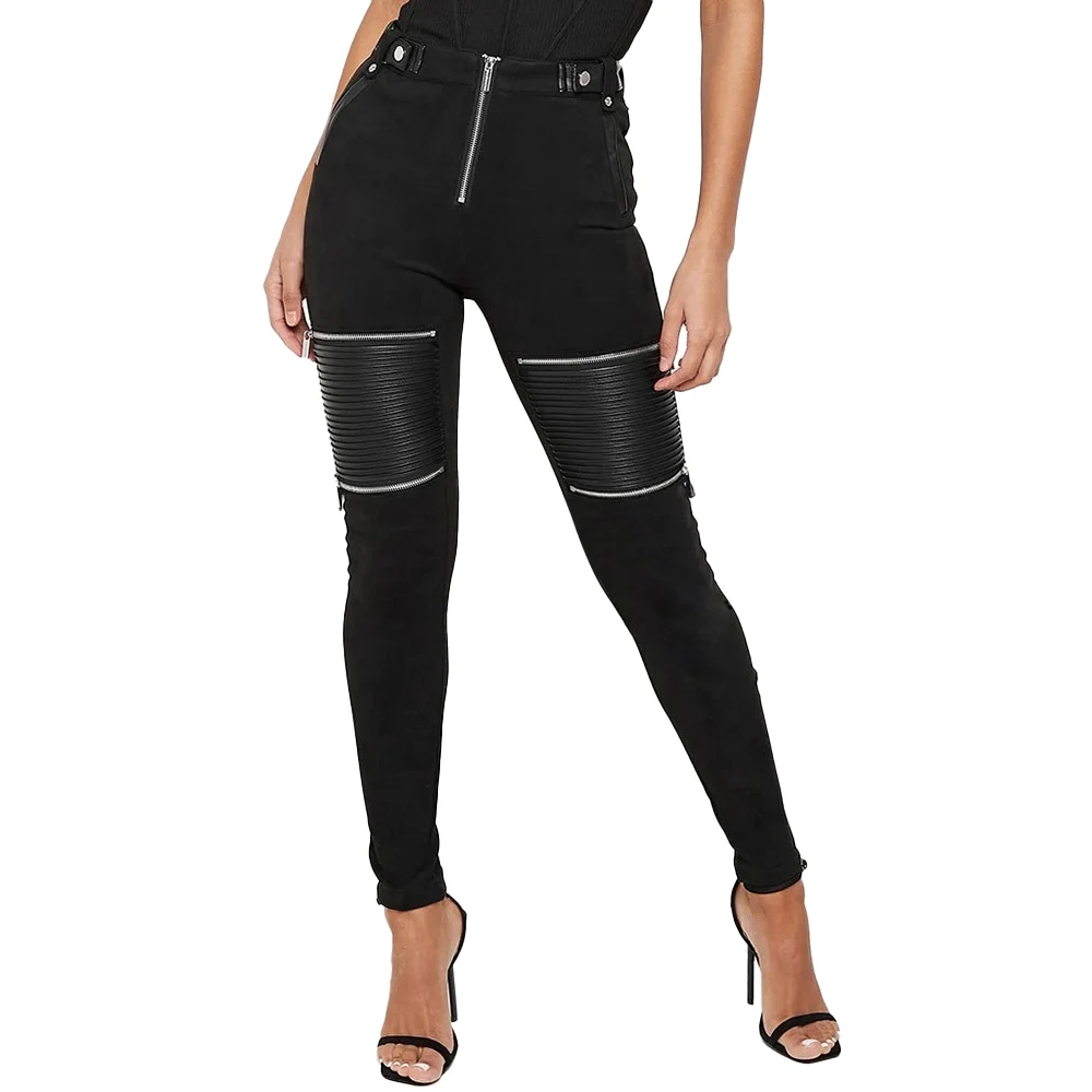 Women Pu Pencil Pants Gothic Leather Long Trousers Skinny Fake Zipper Patchwork Dark Stretch Legging Fashion Sexy Black Pant D30
Women Pu Pencil Pants Gothic Leather Long Trousers Skinny Fake Zipper Patchwork Dark Stretch Legging Fashion Sexy Black Pant D30