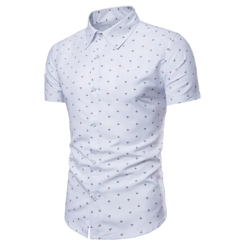 Mens White Anchor Print Dress Shirts 2022 Summer Slim Fit Short Sleeve Shirt Men Chemise Homme Casual Streetwear Men Clothing
Mens White Anchor Print Dress Shirts 2022 Summer Slim Fit Short Sleeve Shirt Men Chemise Homme Casual Streetwear Men Clothing