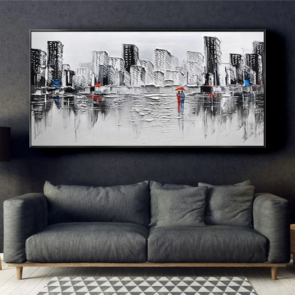 Large-size 100% hand-painted oil painting knife painting city scenery off-white tone canvas painting modern home decor painting
Large-size 100% hand-painted oil painting knife painting city scenery off-white tone canvas painting modern home decor painting