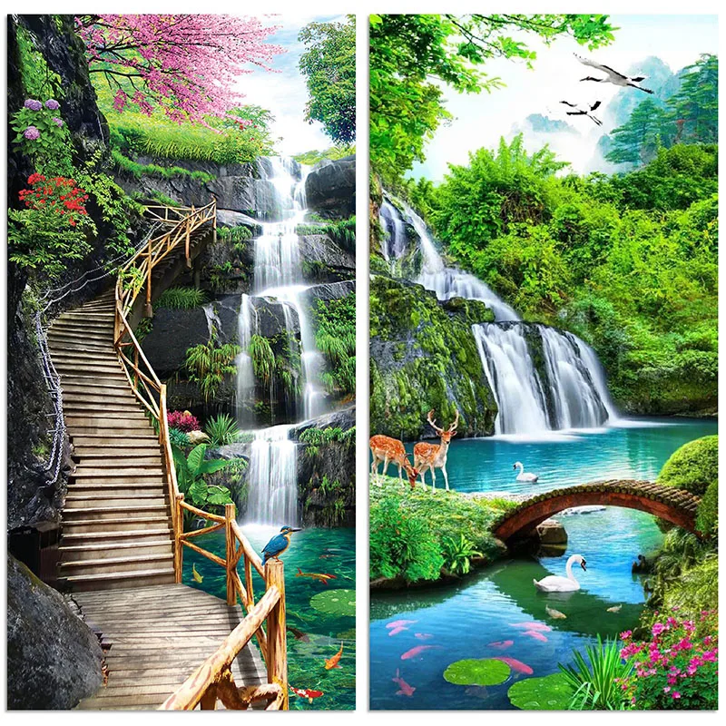 Full Square/Round 5D DIY Diamond Painting "landscape Waterfall Bridge Deers Birds" Embroidery Cross Stitch Kits Home Decor Gift
Full Square/Round 5D DIY Diamond Painting "landscape Waterfall Bridge Deers Birds" Embroidery Cross Stitch Kits Home Decor Gift
