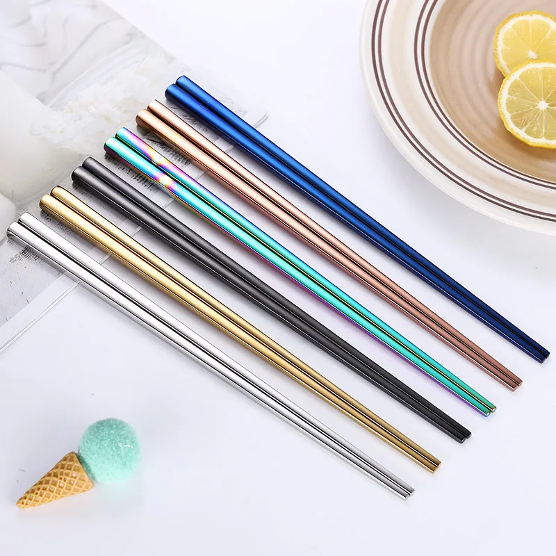 304 Stainless Steel Chopsticks Creative Titanium-Plated Golden Dream Color Full Square Chopsticks Hotel Household Tableware
304 Stainless Steel Chopsticks Creative Titanium-Plated Golden Dream Color Full Square Chopsticks Hotel Household Tableware