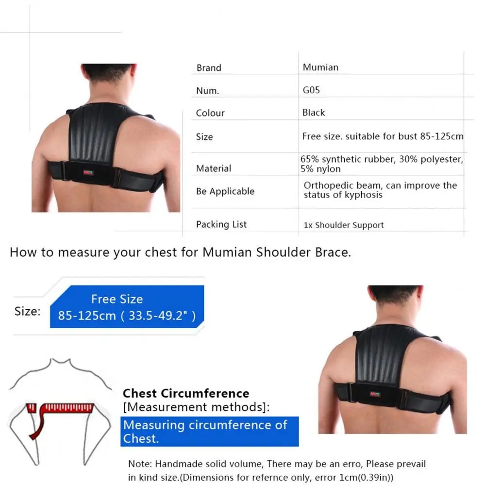 1 pc Mumian G05 posture correction belt three spring design breathable skin-friendly spine body correction belt fitness supplies
1 pc Mumian G05 posture correction belt three spring design breathable skin-friendly spine body correction belt fitness supplies