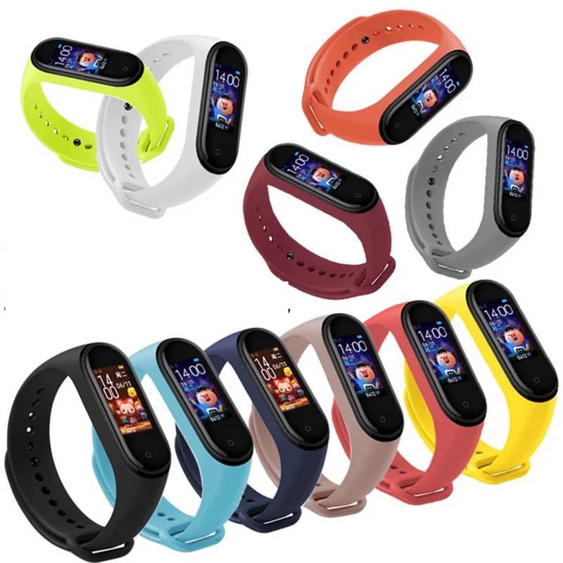 Ремешок на запястье для Xiaomi Mi Band 3 4 сменный силиконовый браслет смарт часов mi