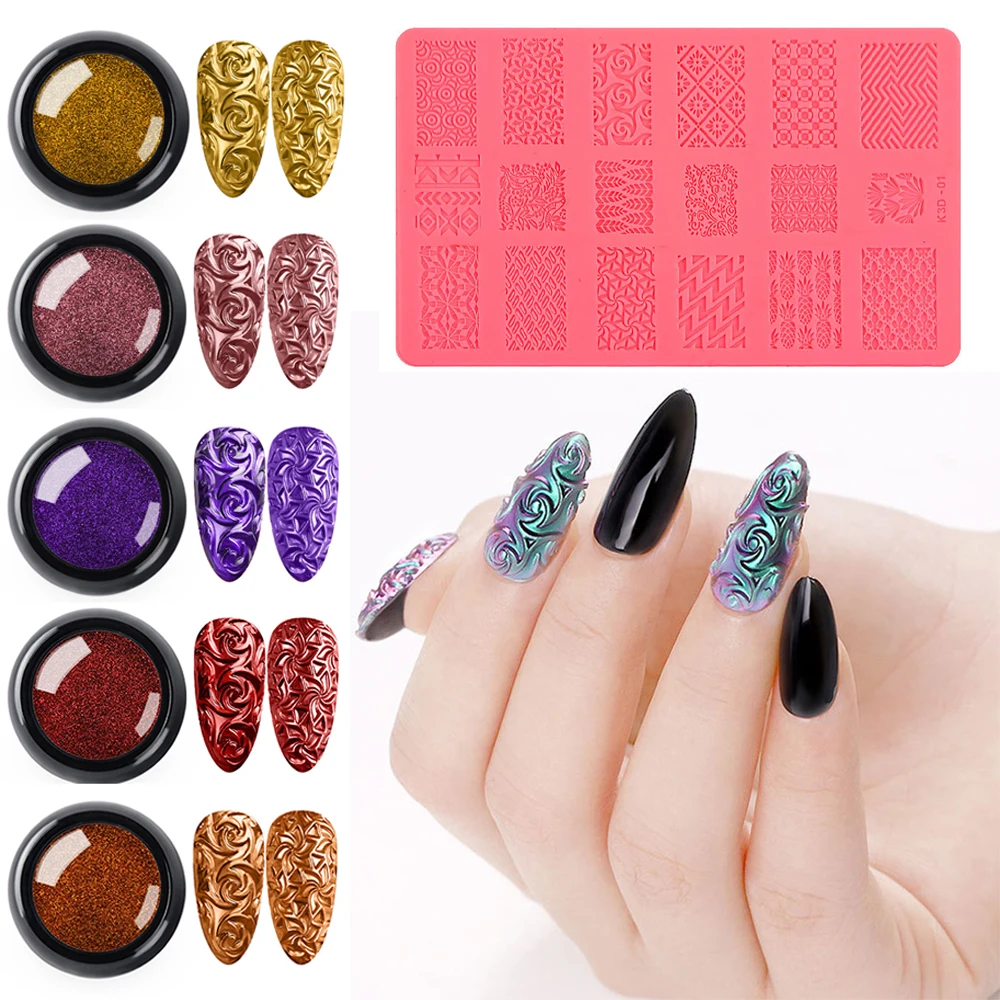 Silicone Nail Art Printing Template Crystal Nail Gel Powder Chrome Pigment Dust Relief Environment-Friendly Nail Decorating Tool
Silicone Nail Art Printing Template Crystal Nail Gel Powder Chrome Pigment Dust Relief Environment-Friendly Nail Decorating Tool