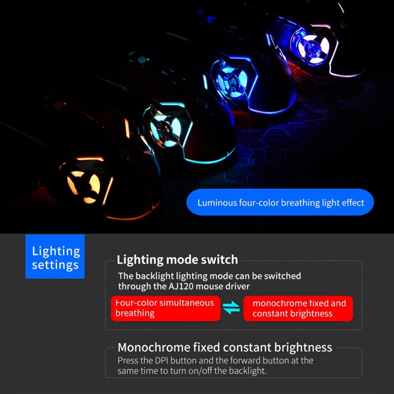 Rechargeable Wired Backlit Gaming Mouse AJ120 2400DIP Optical Ergonomic Shape Mouse Mice Programming Function For PUBG Gamer
Rechargeable Wired Backlit Gaming Mouse AJ120 2400DIP Optical Ergonomic Shape Mouse Mice Programming Function For PUBG Gamer