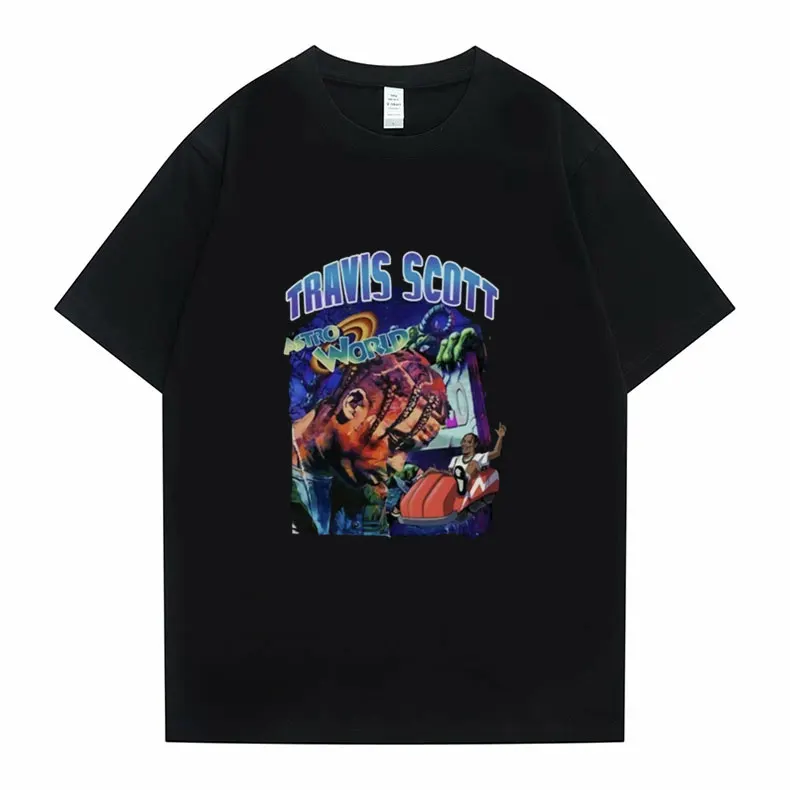 

Awesome Travis Scott Rap Tshirt Fan Gift Playboi Carti Hip Hop Men T-shirt Astroworld Tour Pullover Catus Jack Tees Short Sleeve
