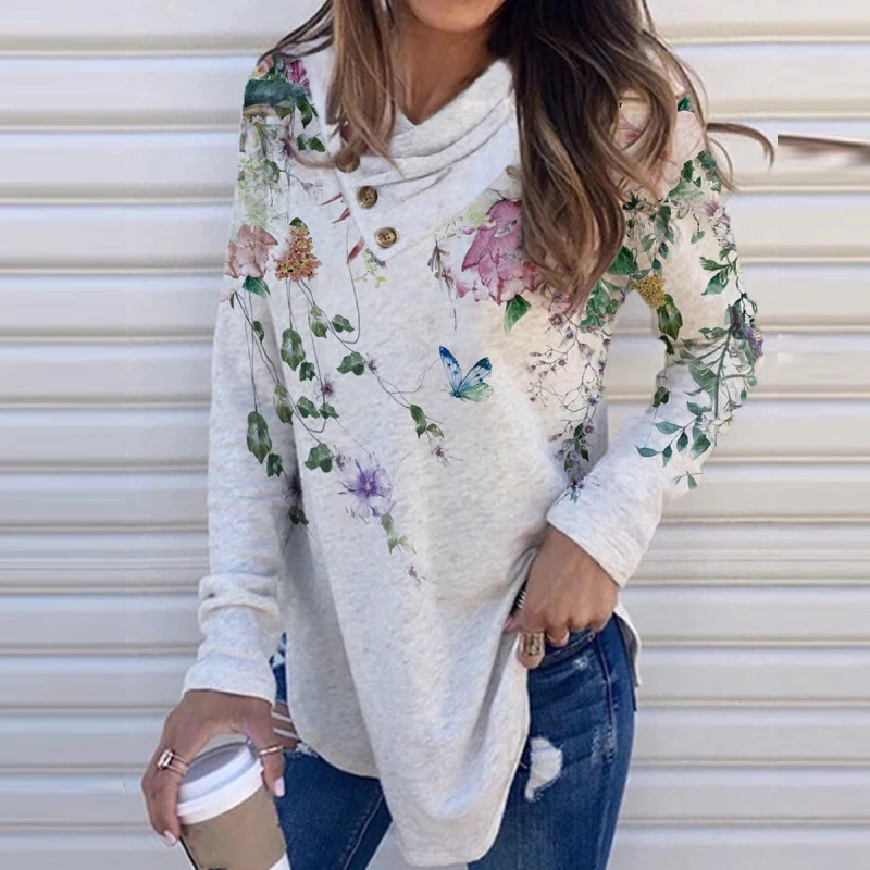 Autumn Floral Print Long Sleeve T-shirts Women 2021 Button O-Neck Women's Blouse Casual Loose Top Ladies Vintage Clothes
Autumn Floral Print Long Sleeve T-shirts Women 2021 Button O-Neck Women's Blouse Casual Loose Top Ladies Vintage Clothes