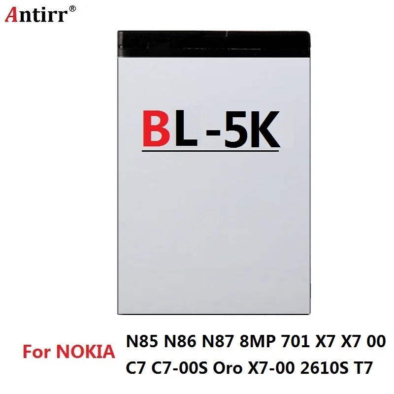 1 шт. 1200 мА/ч BL-5K Перезаряжаемые телефон Батарея для Nokia N85 N86 N87 8MP 701 X7 X7-00 C7 C7-00 замена