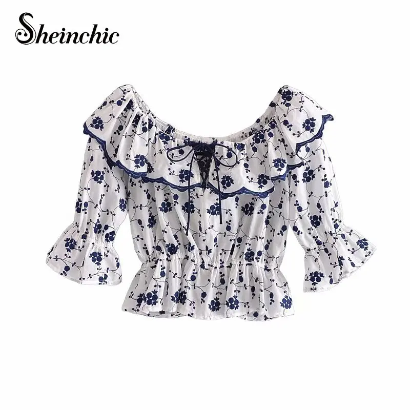 Vintage Cotton Floral Embroidery Womens Tops and Blouses 2021 Summer Elegant Ruffles Blusas Y Camisas
Vintage Cotton Floral Embroidery Womens Tops and Blouses 2021 Summer Elegant Ruffles Blusas Y Camisas