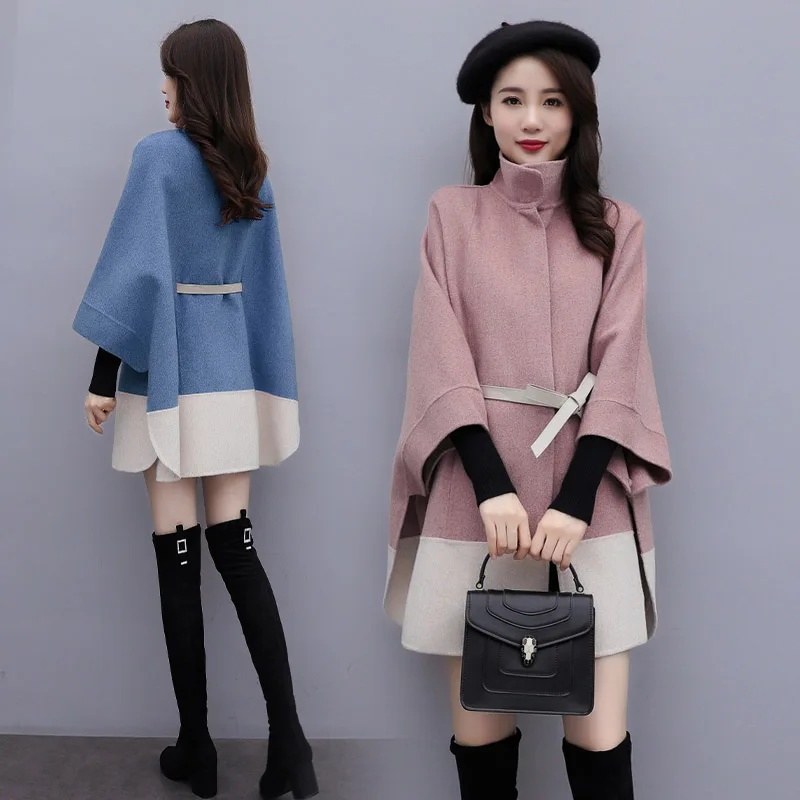 2022 New Autumn Winter Cloak Woolen Coat Women Clothing Hit Color Wild Korean Style Long Loose Bat Sleeve Outwear f2136
2022 New Autumn Winter Cloak Woolen Coat Women Clothing Hit Color Wild Korean Style Long Loose Bat Sleeve Outwear f2136