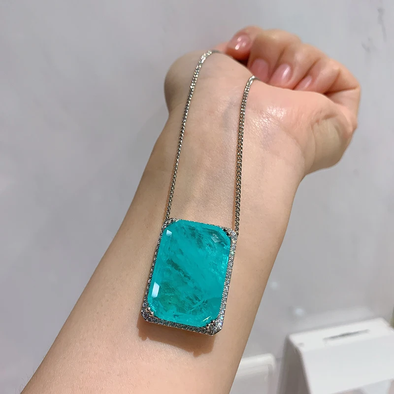 IOGOU Luxury Silver Color Chain Rectangular 20*28mm Gemstones Pendant Necklace Wedding Engagement Fine Jewelry Chain Necklace
IOGOU Luxury Silver Color Chain Rectangular 20*28mm Gemstones Pendant Necklace Wedding Engagement Fine Jewelry Chain Necklace