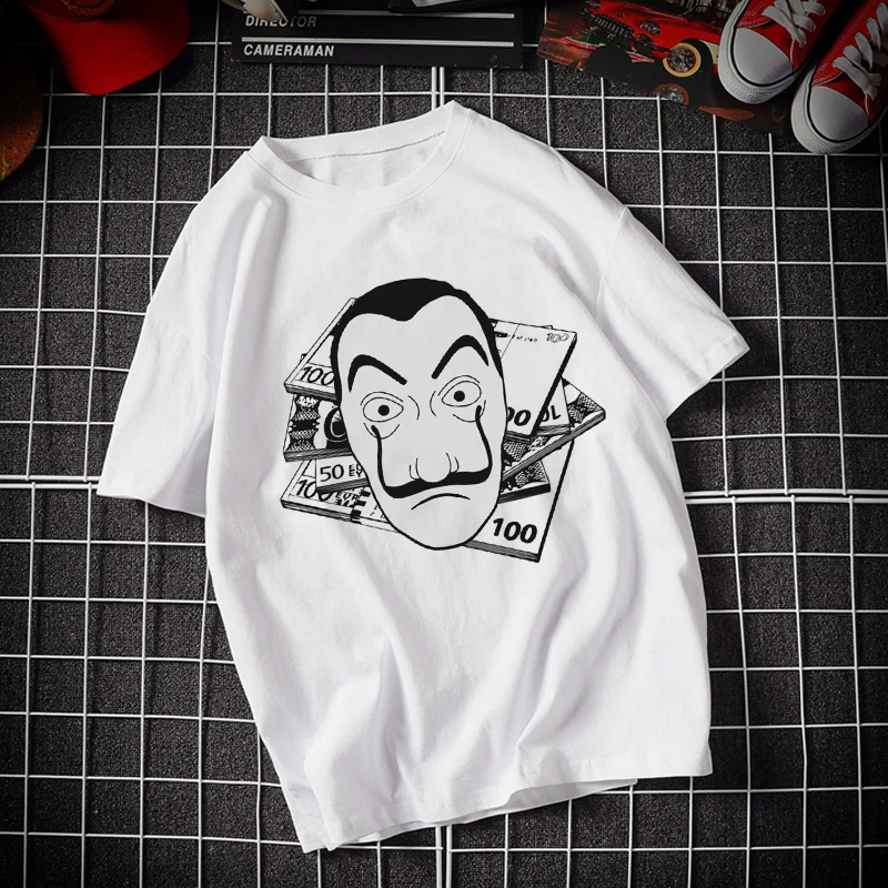 Women Casual Dali Mask Casa De Papel T-shirt Top women Fashion Soft Casual White T shirt Summer The House of Paper TShirt
Women Casual Dali Mask Casa De Papel T-shirt Top women Fashion Soft Casual White T shirt Summer The House of Paper TShirt
