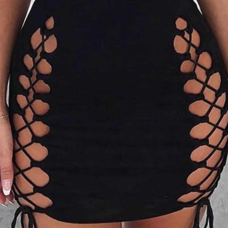 Women Sexy Club Halter Bodycon Mini Dress Hollow Out Sleeveless Bandage Summer Black Female Short Dresses Party Vestidos Skinny
Women Sexy Club Halter Bodycon Mini Dress Hollow Out Sleeveless Bandage Summer Black Female Short Dresses Party Vestidos Skinny