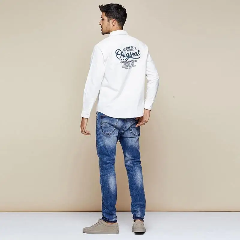 Autumn 100% Cotton Print White Shirt Men Dress Button Casual Slim Fit Long Sleeve For Male Fashion Brand Blouse
Autumn 100% Cotton Print White Shirt Men Dress Button Casual Slim Fit Long Sleeve For Male Fashion Brand Blouse