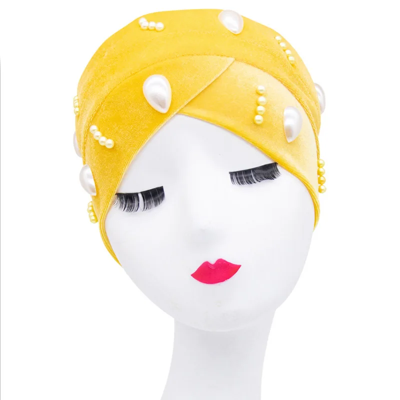 High Quality Head Wraps for Women Winter Turban Scarf with Pearls Beading Headscarf Bonnet African Hat Turbante SDA01
High Quality Head Wraps for Women Winter Turban Scarf with Pearls Beading Headscarf Bonnet African Hat Turbante SDA01