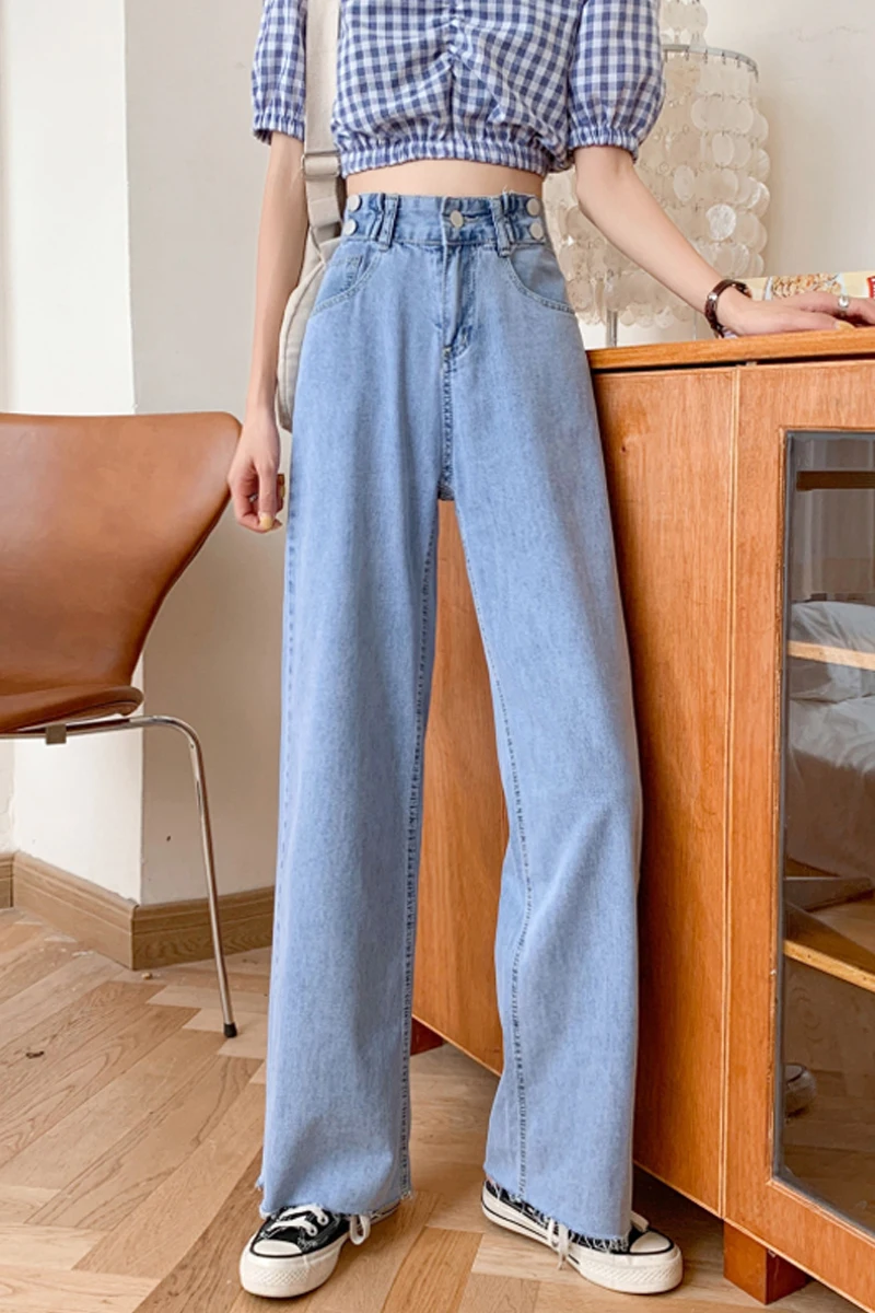 2021 Women's High Waist Fashion Jeans for Girls Burrs All-match Design Baggy Jeans Mom Boyfriend Straight Drape Mopping Pants
2021 Women's High Waist Fashion Jeans for Girls Burrs All-match Design Baggy Jeans Mom Boyfriend Straight Drape Mopping Pants