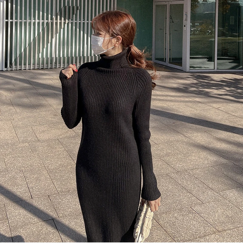 Autumn And Winter Long Sweater Women's Knee Straight Long Sleeve Loose Cashmere High Neck Knit With Fashion Dress
Autumn And Winter Long Sweater Women's Knee Straight Long Sleeve Loose Cashmere High Neck Knit With Fashion Dress