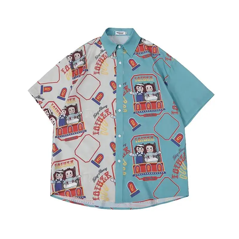 Cute Patchwork Amine Shirt Girl Funny Summer Loose Shirt Women Korean Punk Print Tops Harajuku Clothes Short Sleeve Shirt Female
Cute Patchwork Amine Shirt Girl Funny Summer Loose Shirt Women Korean Punk Print Tops Harajuku Clothes Short Sleeve Shirt Female
