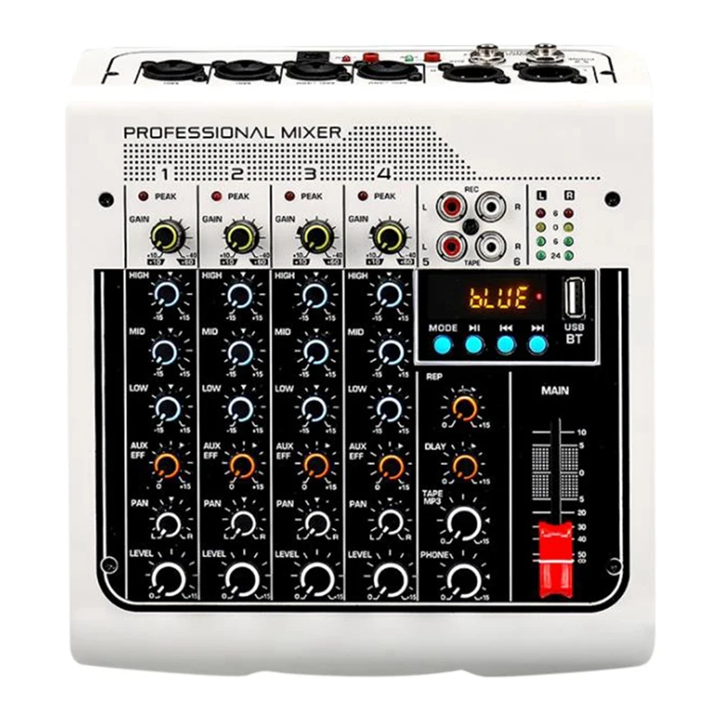 Professional 6 Channel Bluetooth Mixer O Mixing DJ Console With Reverb Effect For Home USB Live Stage KTV
Professional 6 Channel Bluetooth Mixer O Mixing DJ Console With Reverb Effect For Home USB Live Stage KTV
