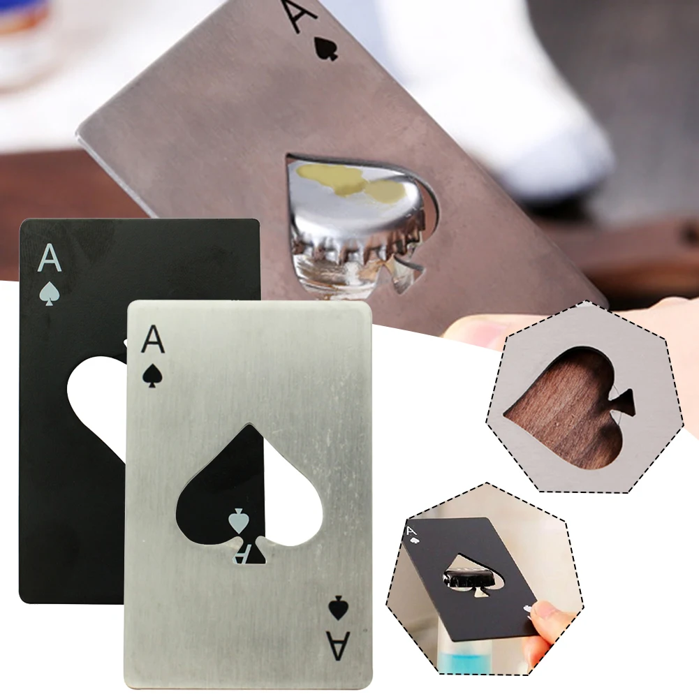 Bottle Opener Spades A Creative Stainless Steel Credit Card Size Beer Can Opener Kitchen Bar Tools Birthday Gifts Party Supplies
Bottle Opener Spades A Creative Stainless Steel Credit Card Size Beer Can Opener Kitchen Bar Tools Birthday Gifts Party Supplies