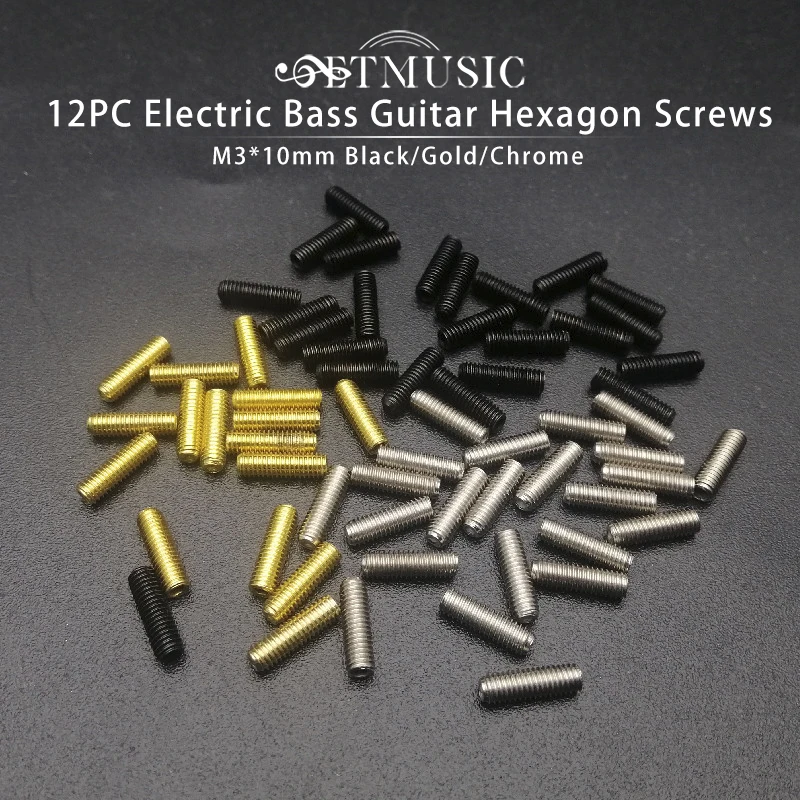 12Pcs M3 Electric Bass Guitar Bridge Saddles Hexagon Screws for Tremolo Bridge or Electric Bass Bridge M3*10mm
12Pcs M3 Electric Bass Guitar Bridge Saddles Hexagon Screws for Tremolo Bridge or Electric Bass Bridge M3*10mm