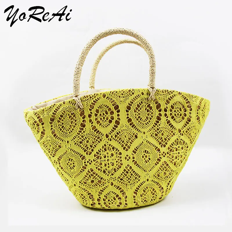YoReAi Capacity Straw Bags Women Handmade Woven Basket Bolsa Tote Summer Bohemian Beach Bag Luxury Brand Lace Lady Handbags
YoReAi Capacity Straw Bags Women Handmade Woven Basket Bolsa Tote Summer Bohemian Beach Bag Luxury Brand Lace Lady Handbags