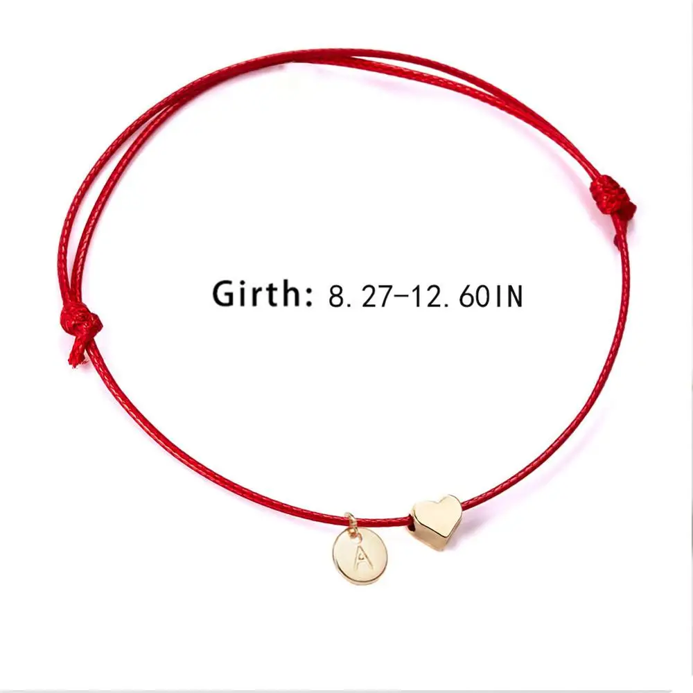 Letter Coin Love Heart Bracelet for Women Men's Fashion Charm Braided Lucky red strings Bangle Jewelry Gift | Украшения и
