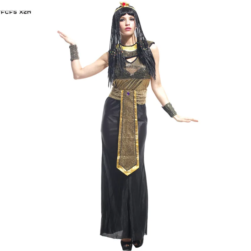 

Woman Queen Of Egypt Cosplay Female Halloween Cleopatra Costume Carnival Purim Parade Masquerade Nightclub Role Play Party Dress