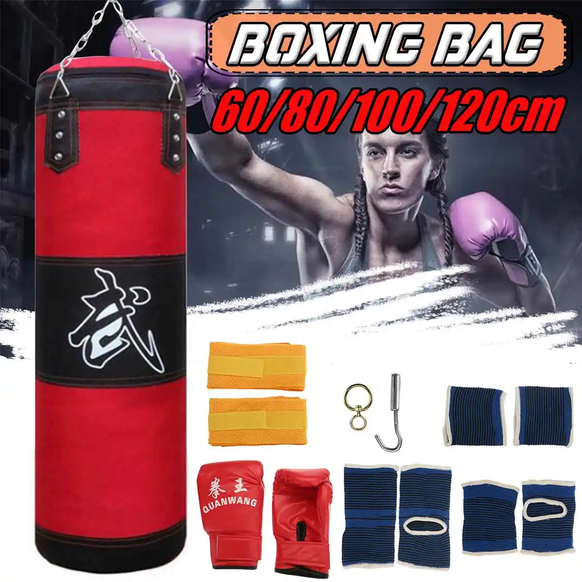 Professional Boxing Punching Bag Sandbag Training Thai Sand Fight Karate Fitness Gym Empty-Heavy Kick Boxing Bag with Gloves
Professional Boxing Punching Bag Sandbag Training Thai Sand Fight Karate Fitness Gym Empty-Heavy Kick Boxing Bag with Gloves