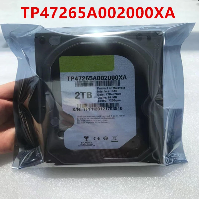 

90% New Original HDD For Hgst 2TB 3.5" SAS 64MB 7200RPM For Internal HDD For Server HDD For TP47265A002000XA