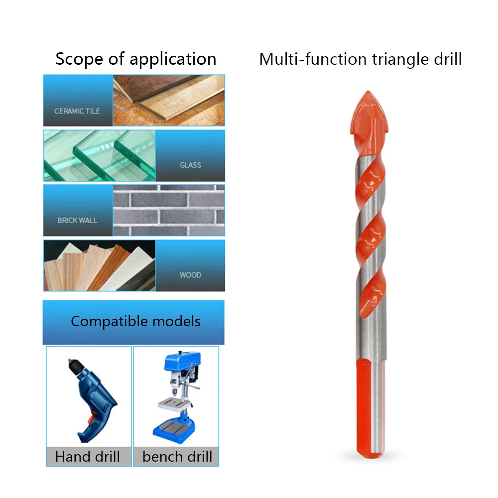 9pcs/set High Hardness Triangular-overlord Handle Multi-functional Drill Bits Marble Perforator Ceramic Tile Drill
9pcs/set High Hardness Triangular-overlord Handle Multi-functional Drill Bits Marble Perforator Ceramic Tile Drill