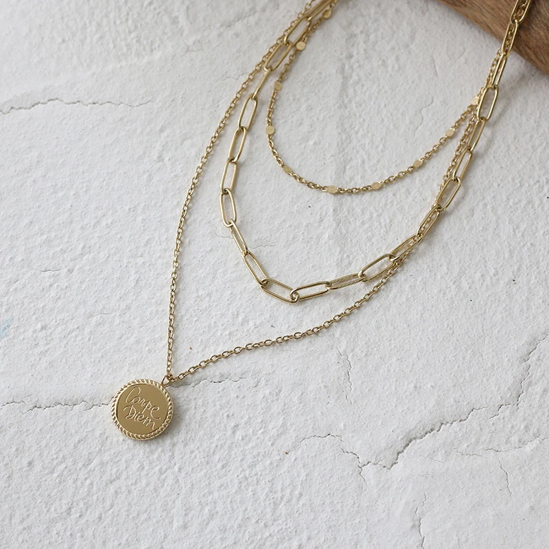 Multilayer Carpe Diem Coin Pendant Necklace Fashion Stainless Steel Choker Necklaces For Women Trendy Jewelry Accessories
Multilayer Carpe Diem Coin Pendant Necklace Fashion Stainless Steel Choker Necklaces For Women Trendy Jewelry Accessories