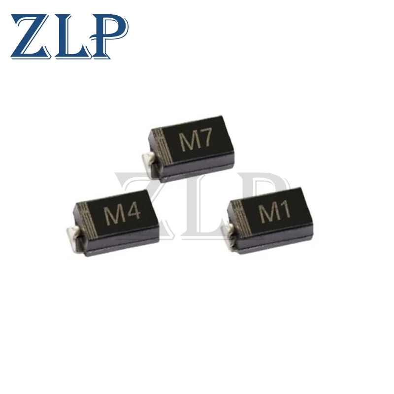 100PCS SMA Rectifier Diode/ M1 (1N4001) 1A 50V/ M2 (1N4002)100V /M4(1N4004)400V/ M7 (1N4007)1KV/ SS12 20VNEW 
100PCS SMA Rectifier Diode/ M1 (1N4001) 1A 50V/ M2 (1N4002)100V /M4(1N4004)400V/ M7 (1N4007)1KV/ SS12 20VNEW