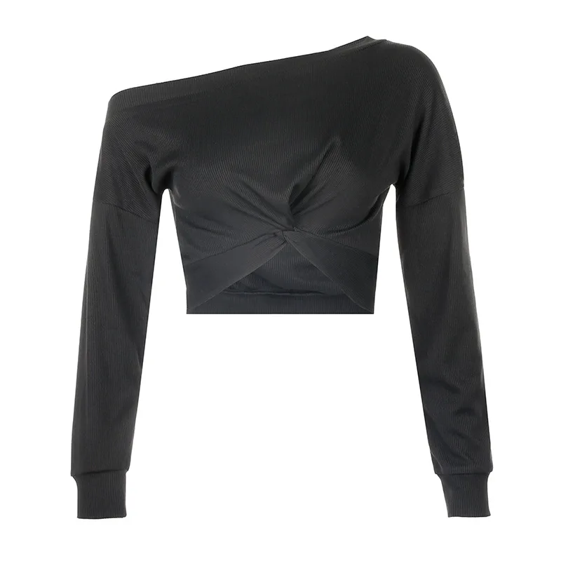 Women's Sexy Off Shoulder Asymmetric T-shirts Tops Female Slim Long Sleeve Bow Tee Shirt Fashion Black Tshirt Spring
Women's Sexy Off Shoulder Asymmetric T-shirts Tops Female Slim Long Sleeve Bow Tee Shirt Fashion Black Tshirt Spring