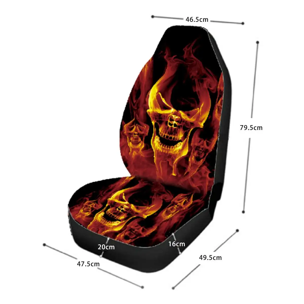 Универсальный чехол на сиденье автомобиля с рисунком дракона черепа
