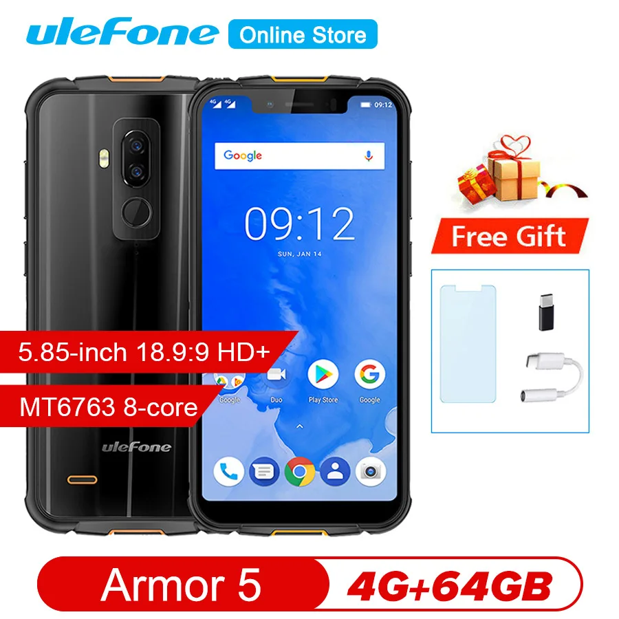 Оригинальный Ulefone Armor 5 4G LTE мобильный телефон 4 Гб ОЗУ 64 ПЗУ Android 8 1 MT6763