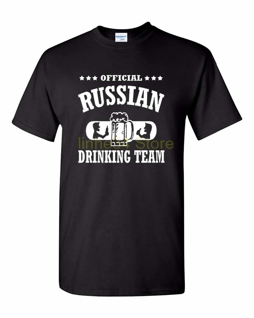 С О образным вырезом с коротким рукавом Slim Fit Футболка Homme русский drinking Team (евро