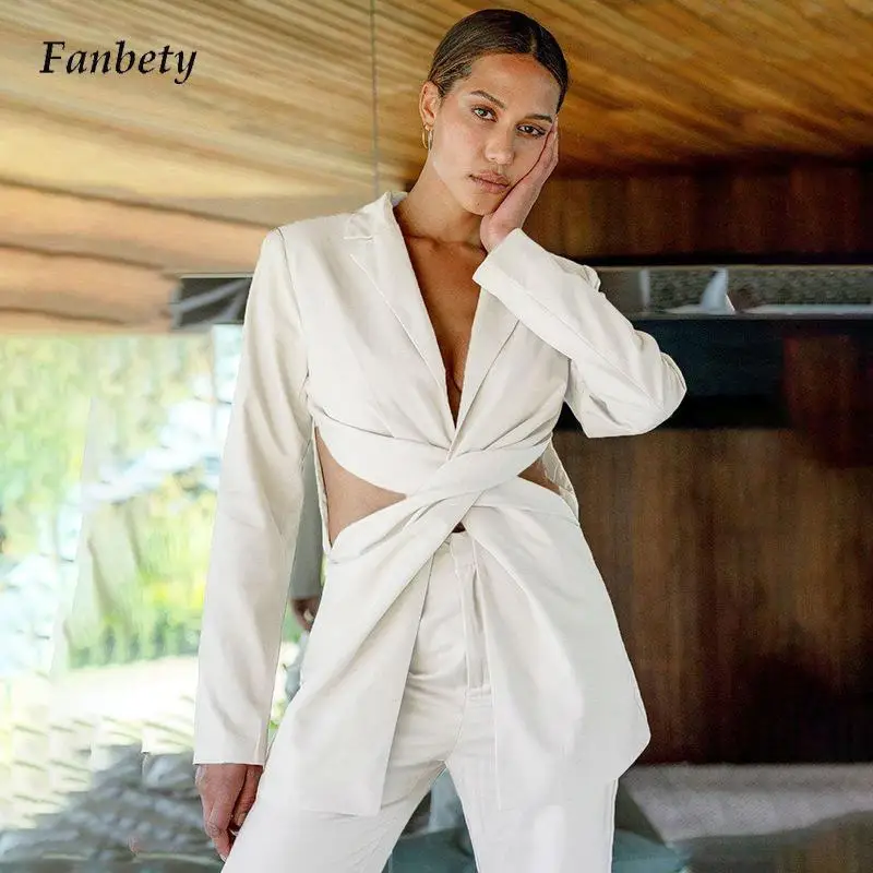 Elegant Solid Simple Lapel Women Suit Coat Autumn Cross Hollow Out Sexy Blazer Outwear Fashion Long Sleeve Office Ladies Jackets
Elegant Solid Simple Lapel Women Suit Coat Autumn Cross Hollow Out Sexy Blazer Outwear Fashion Long Sleeve Office Ladies Jackets