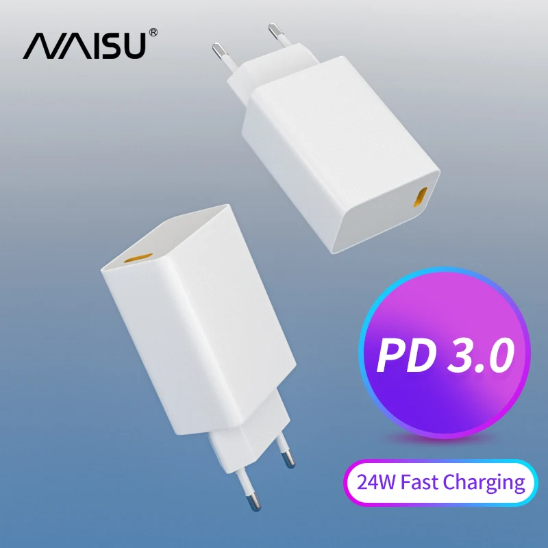 NAISU 24W PD Charger Super Charging USB C Type-C Adapter For Iphone 13 12 11Pro XS 8Plus Ipad Pro Air3 For Xiaomi EU US UK Plug
NAISU 24W PD Charger Super Charging USB C Type-C Adapter For Iphone 13 12 11Pro XS 8Plus Ipad Pro Air3 For Xiaomi EU US UK Plug