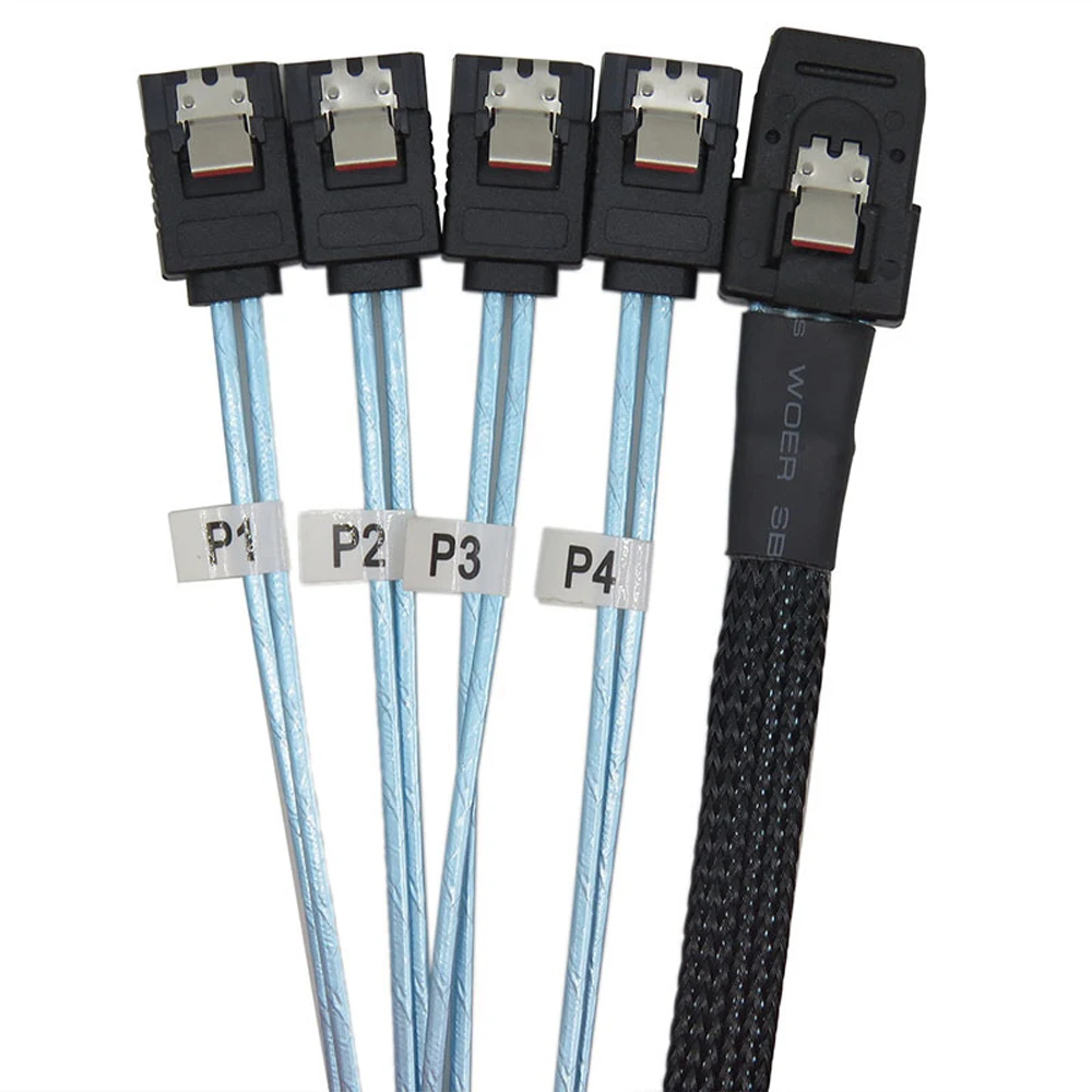 Mini SAS SFF-8087 to 4-SATA Multi Lane Forward Internal Cable 100cm 12Gbps Transmission Rate Hard Drives
Mini SAS SFF-8087 to 4-SATA Multi Lane Forward Internal Cable 100cm 12Gbps Transmission Rate Hard Drives