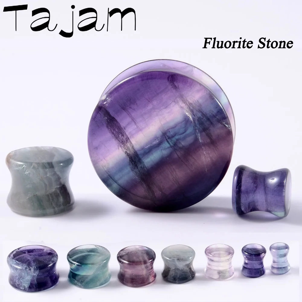 1Pair Natural Fluorite Stone Double Solid Flared Plug Ear Tunnel Gauge Aurora Stone Ear Expander Weight Body Piercing Jewel
1Pair Natural Fluorite Stone Double Solid Flared Plug Ear Tunnel Gauge Aurora Stone Ear Expander Weight Body Piercing Jewel