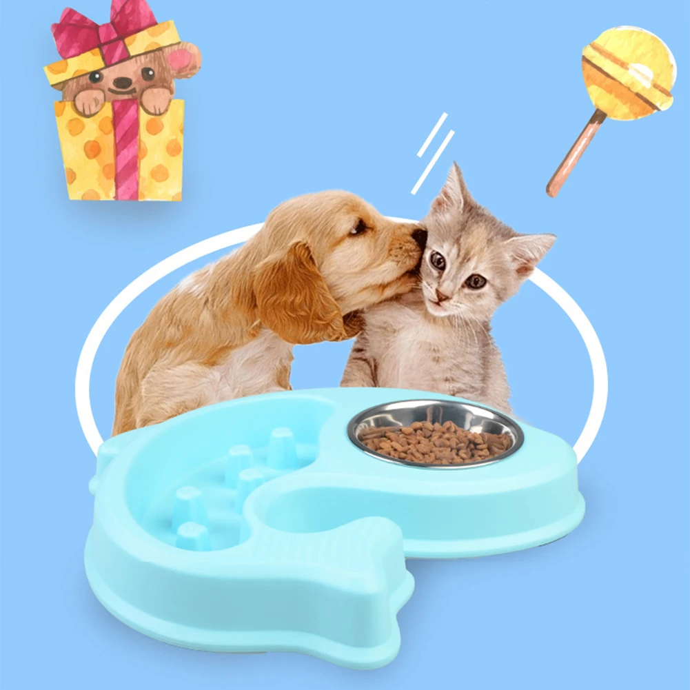 Anti Choke Dog Bowl Puppy Slow Down Eating Double Bowls Fish Shape Pet Feeder Prevent Obesity Cat Dogs Feeding Food Dishes
Anti Choke Dog Bowl Puppy Slow Down Eating Double Bowls Fish Shape Pet Feeder Prevent Obesity Cat Dogs Feeding Food Dishes