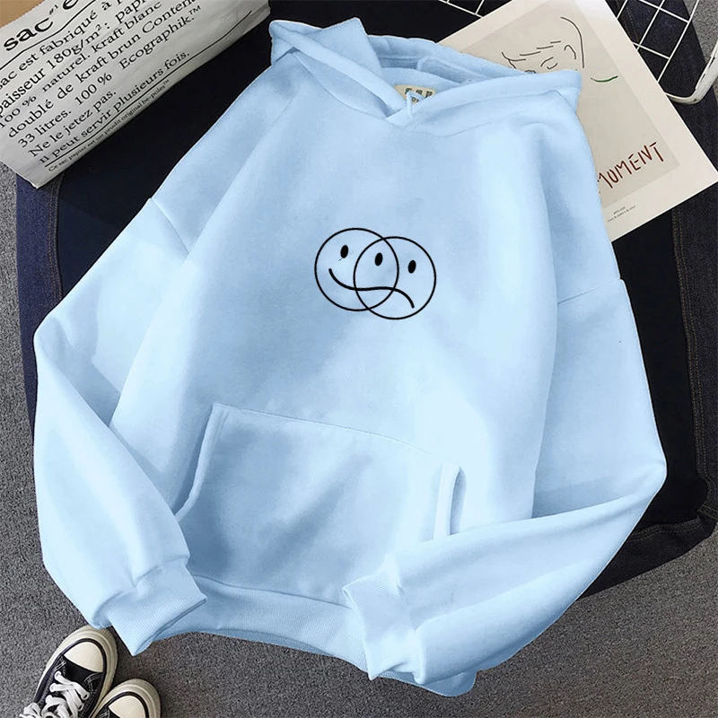 Korean Streetwear Sweatshirt Men Women Casual Pullover Hip Hop Long Sleeve Smile Sad Face Line Print Sport swear Tops Hoodies
Korean Streetwear Sweatshirt Men Women Casual Pullover Hip Hop Long Sleeve Smile Sad Face Line Print Sport swear Tops Hoodies