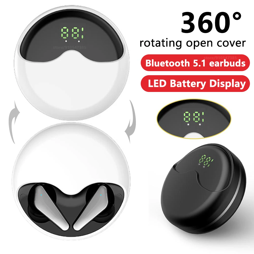 Rotary Opening Wireless Earphone With Mic Touch Control Sports Stereo Sound Bluetooth-5.1 earbuds Led battery display Headset
Rotary Opening Wireless Earphone With Mic Touch Control Sports Stereo Sound Bluetooth-5.1 earbuds Led battery display Headset